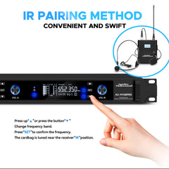 AU-M100 Pro Dual Channel Wireless Headset & Lavalier Microphone
