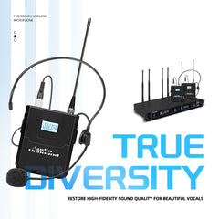 AU-M100 Pro Dual Channel Wireless Headset & Lavalier Microphone