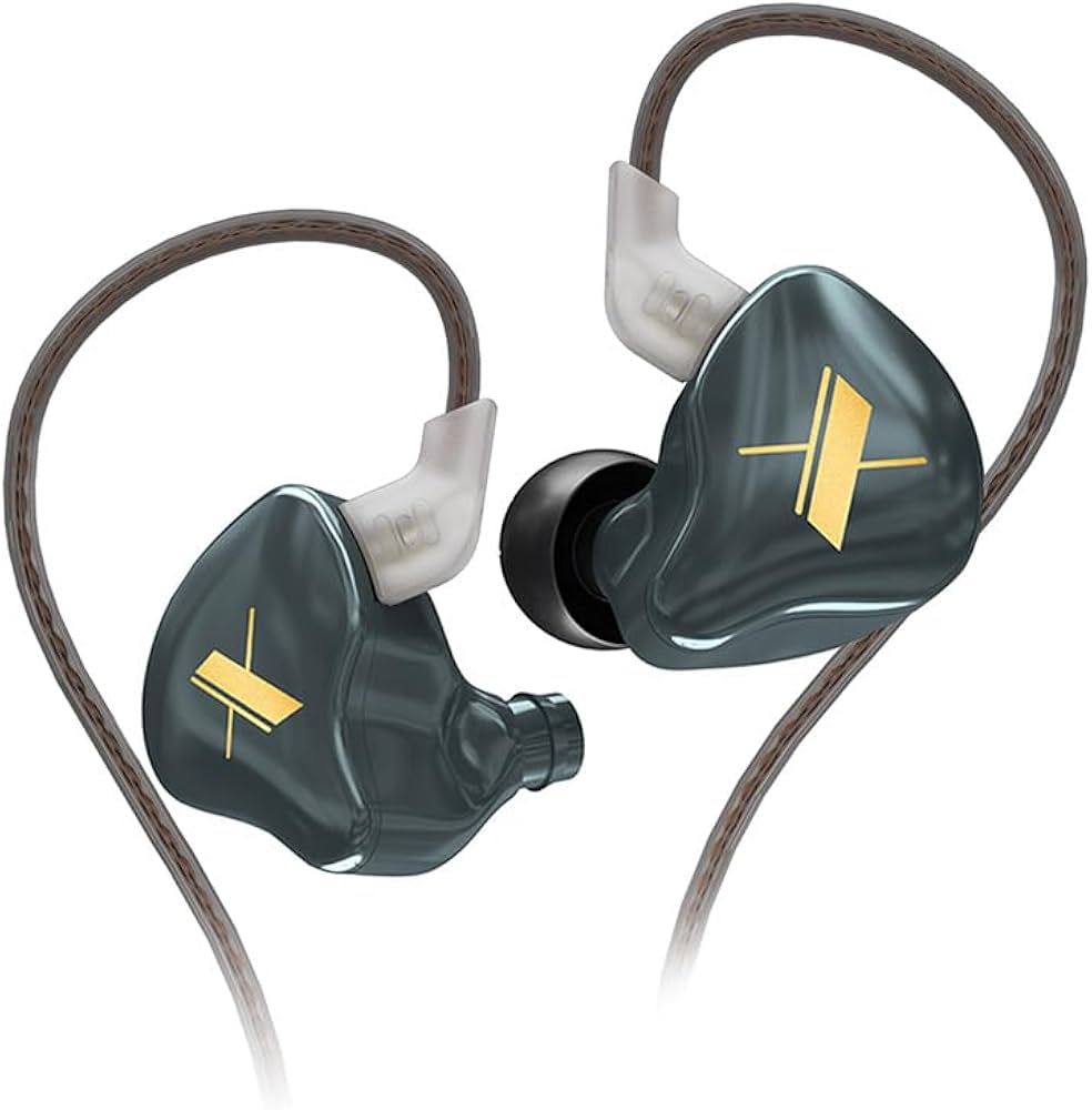 KZ EDX In-Ear Monitors Gray-Blue Without Microphone