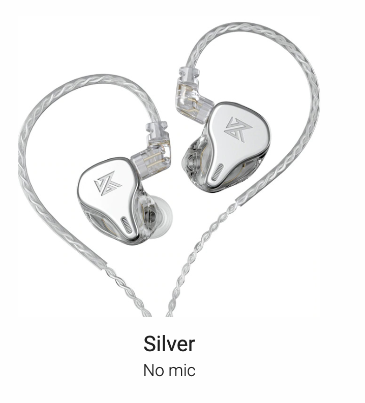 KZ DQ6 In-Ear Monitors Silver